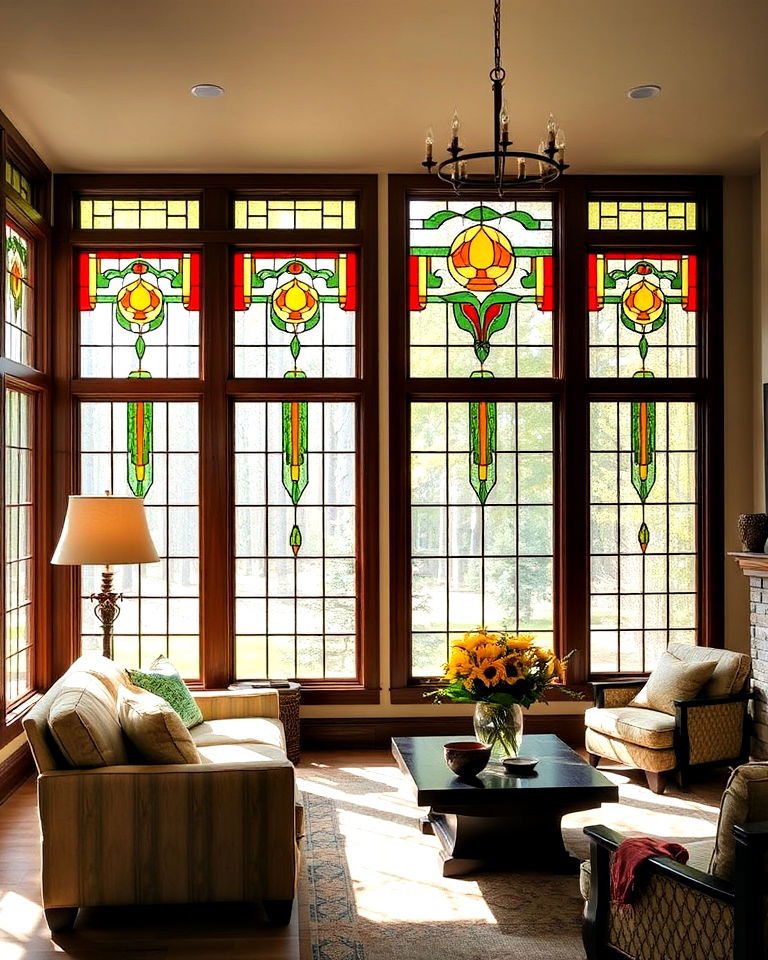 natural aesthetic art glass windows - 15 Prairie-style Interior Design Ideas