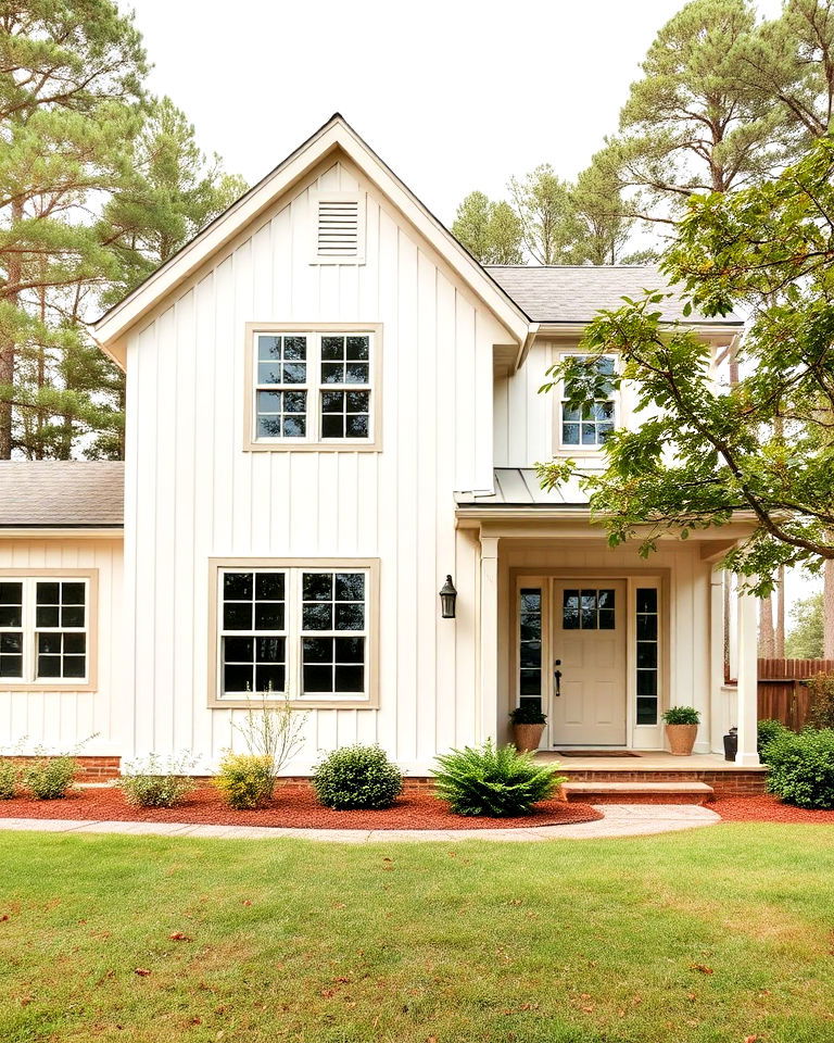 natural cream exterior design - 25 Off-white Paint Colors for Home Exteriors