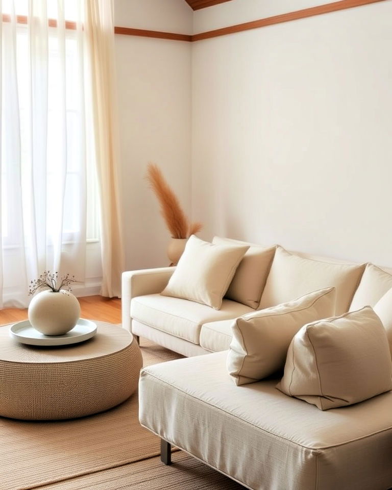 natural fiber textile ideas - 25 Japanese Style Living Room Ideas