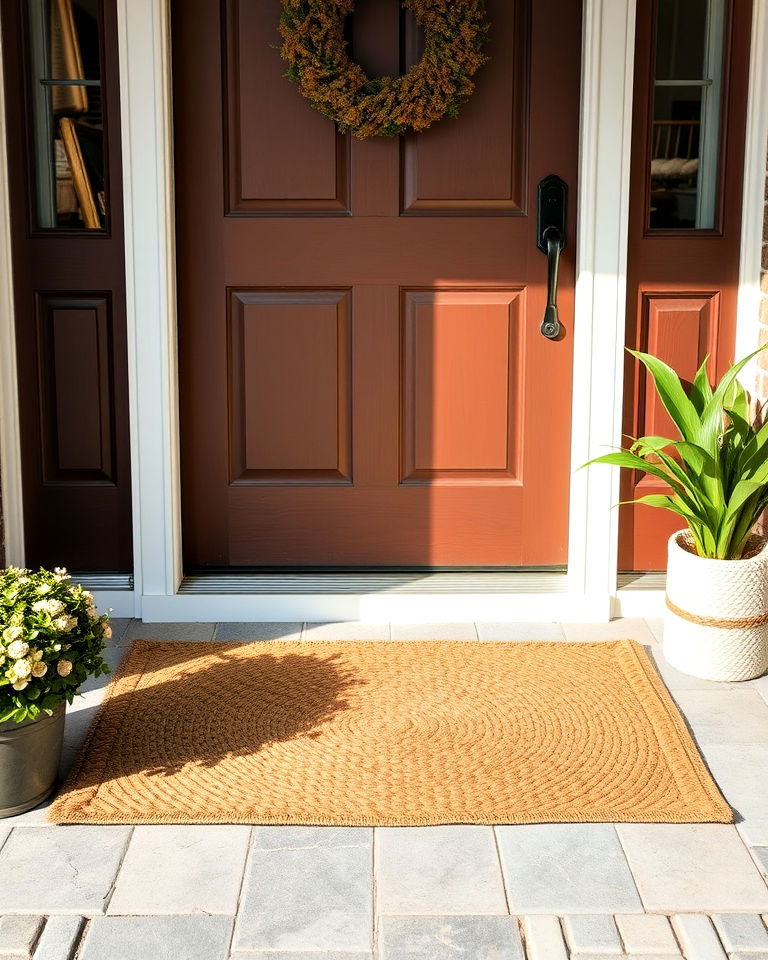 natural jute mat for front door - 15 Front Door Mat Ideas