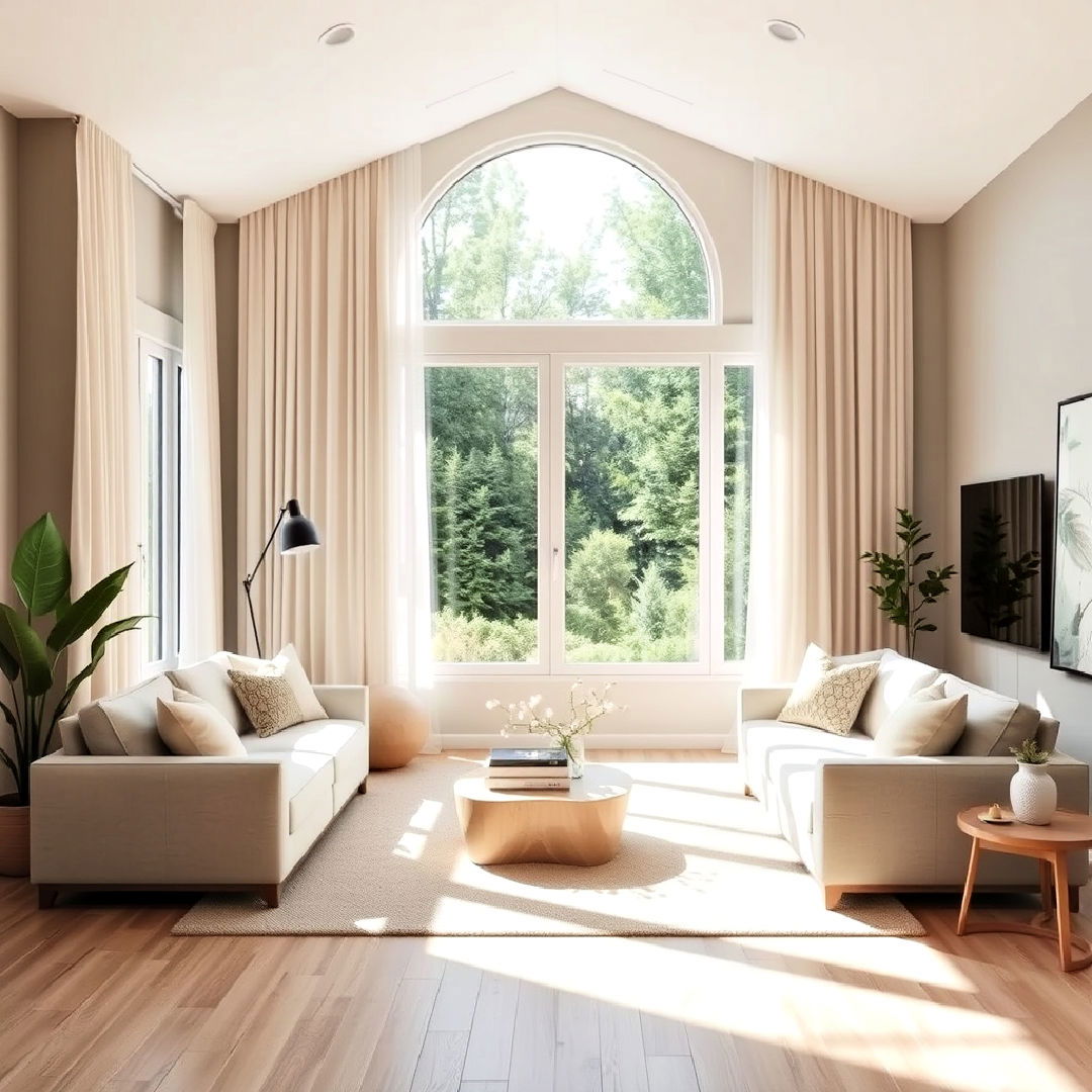 natural light and calming neutral colors - 25 Organic Modern Living Room Design Ideas