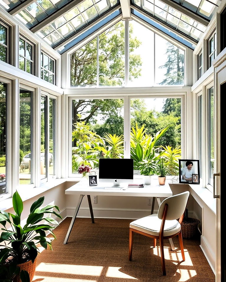 natural lighting for sunroom office - 20 Sunroom Office Ideas