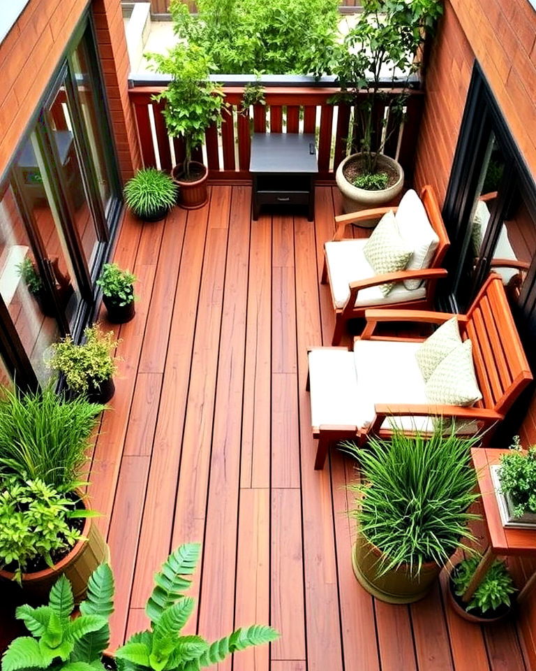 natural look wooden decking - 20 Balcony Deck Ideas