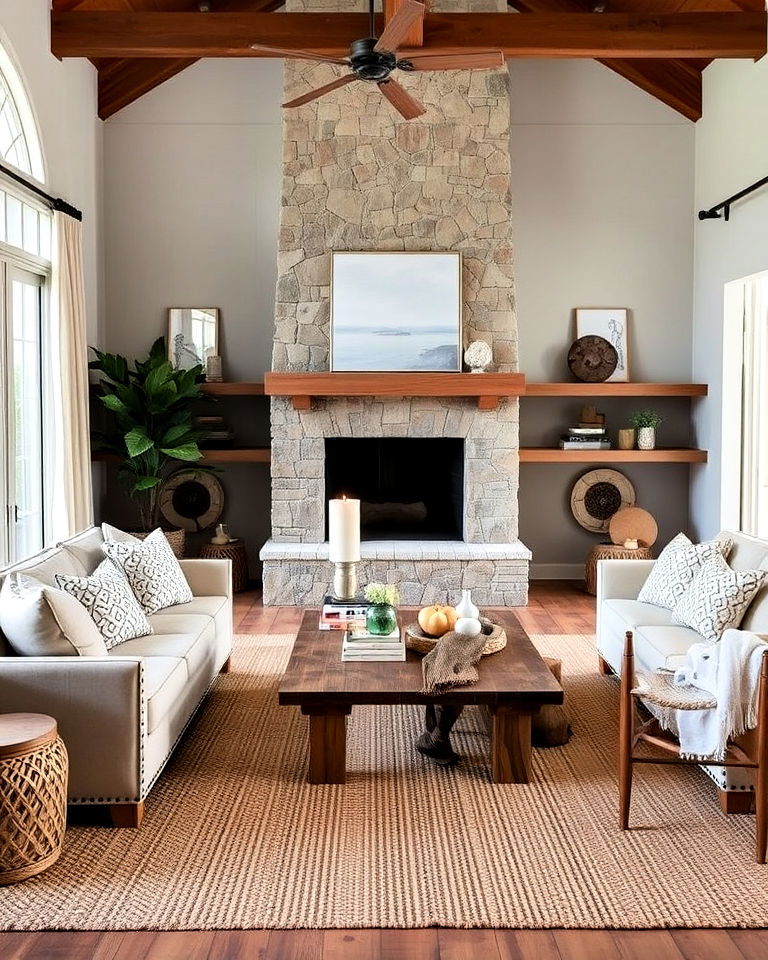 natural materials for joanna gaines living room - 25 Joanna Gaines Living Room Ideas