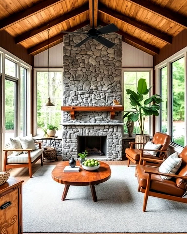 natural materials for mid century modern sunroom - 20 Mid-century Modern Sunroom Ideas