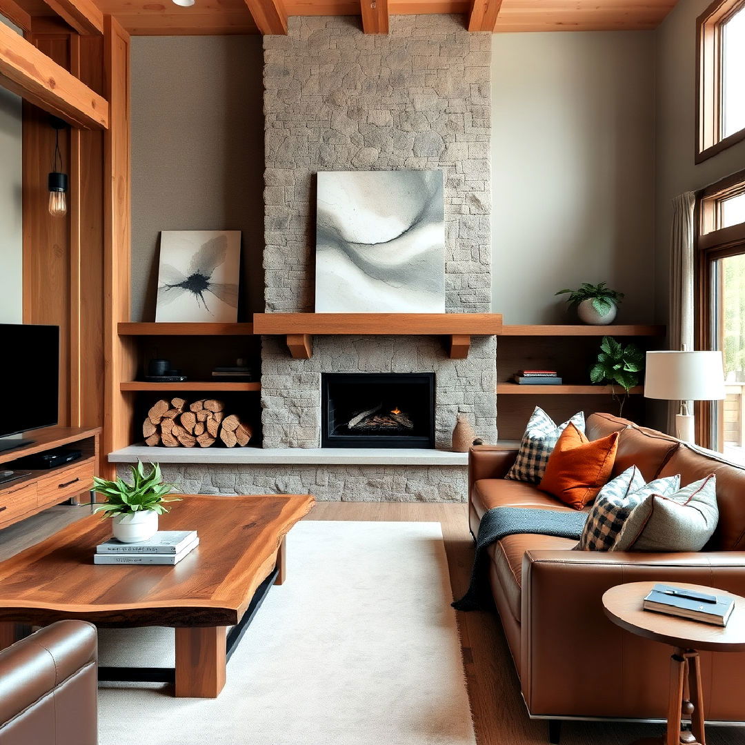 natural materials to create inviting atmosphere - 40 Transitional Living Room Ideas
