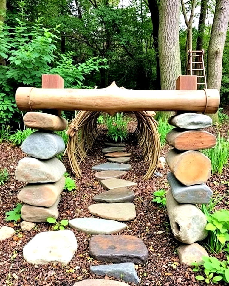 natural obstacle course for garden gym - 15 Garden Gym Ideas