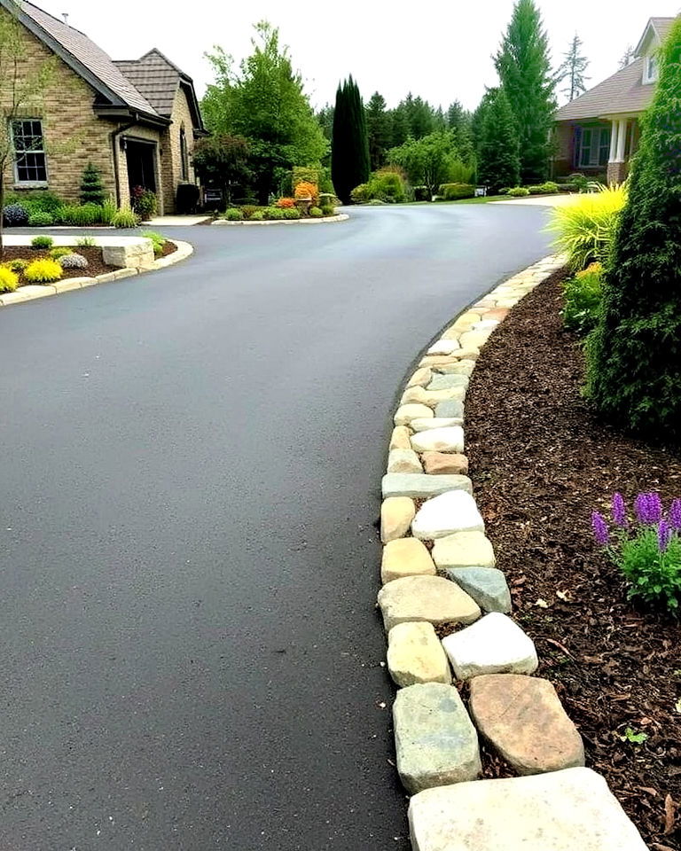natural stone edging for driveway - 30 Driveway Edging Ideas