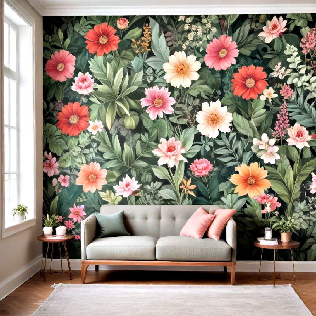 nature inspired backdrop accent - 25 Accent Wall Ideas