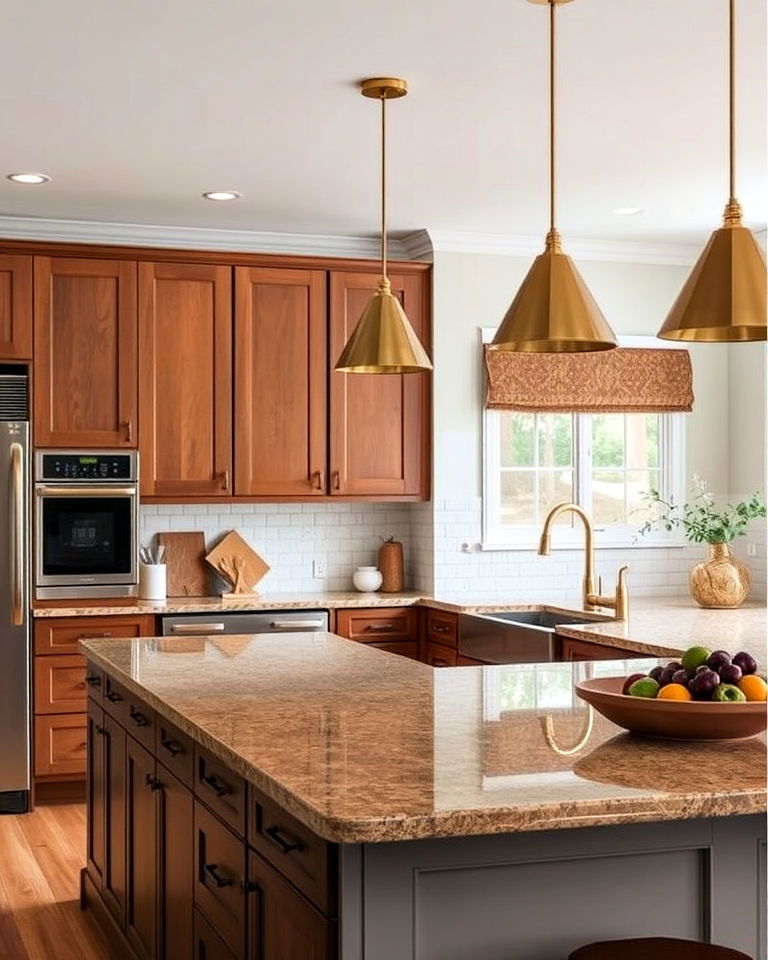 nature inspired brown quartz - 20 Quartz Kitchen Countertops