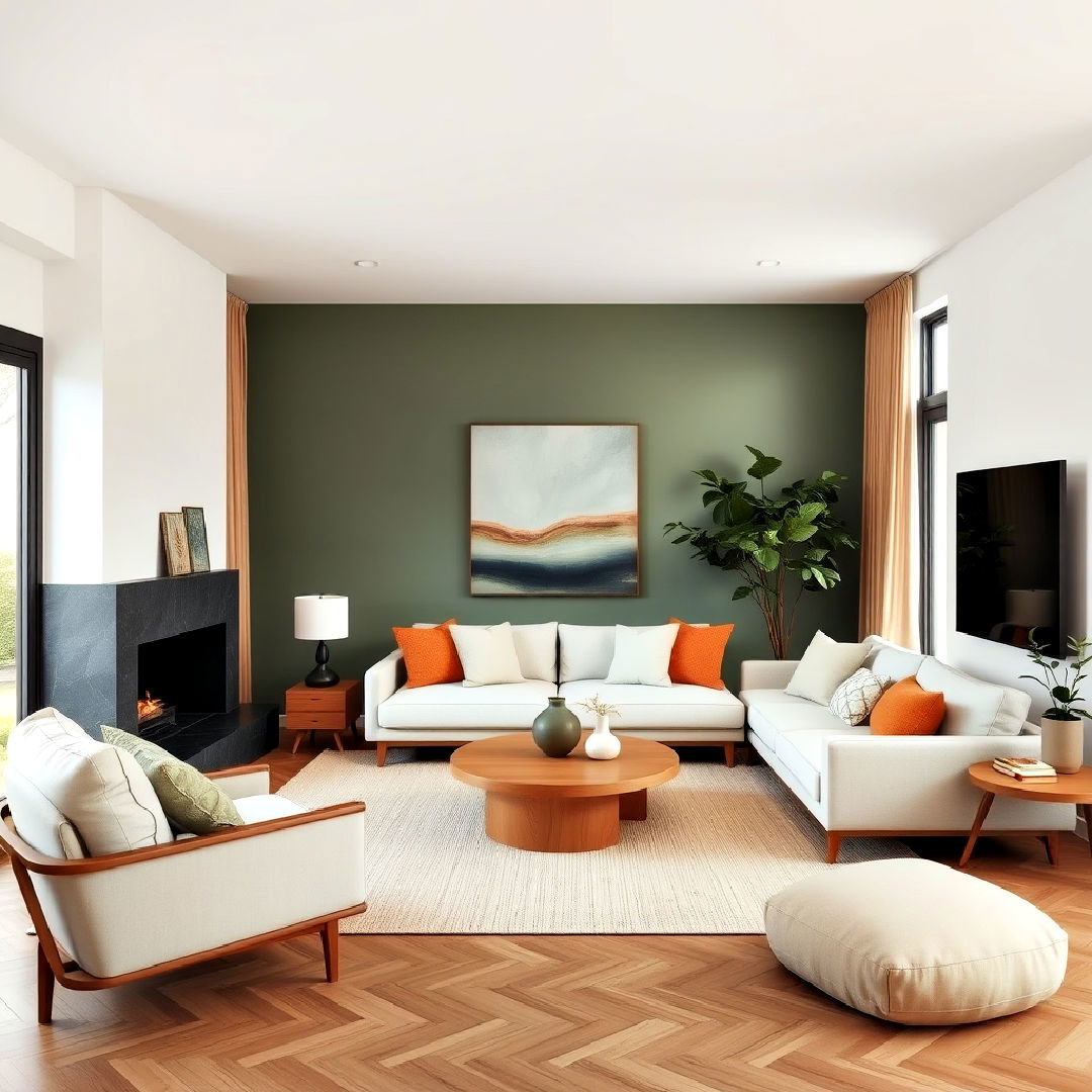 nature inspired calming color palette - 25 Organic Modern Living Room Design Ideas