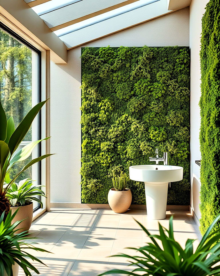 nature inspired indoor moss wall - 40 Vertical Garden Ideas