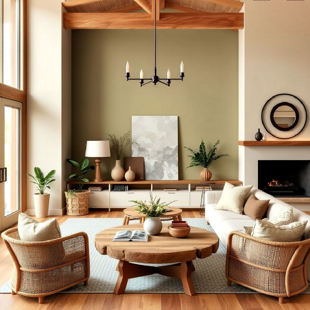 nature inspired warm beige and olive green - 40 Warm Color Palettes for Every Room in the House