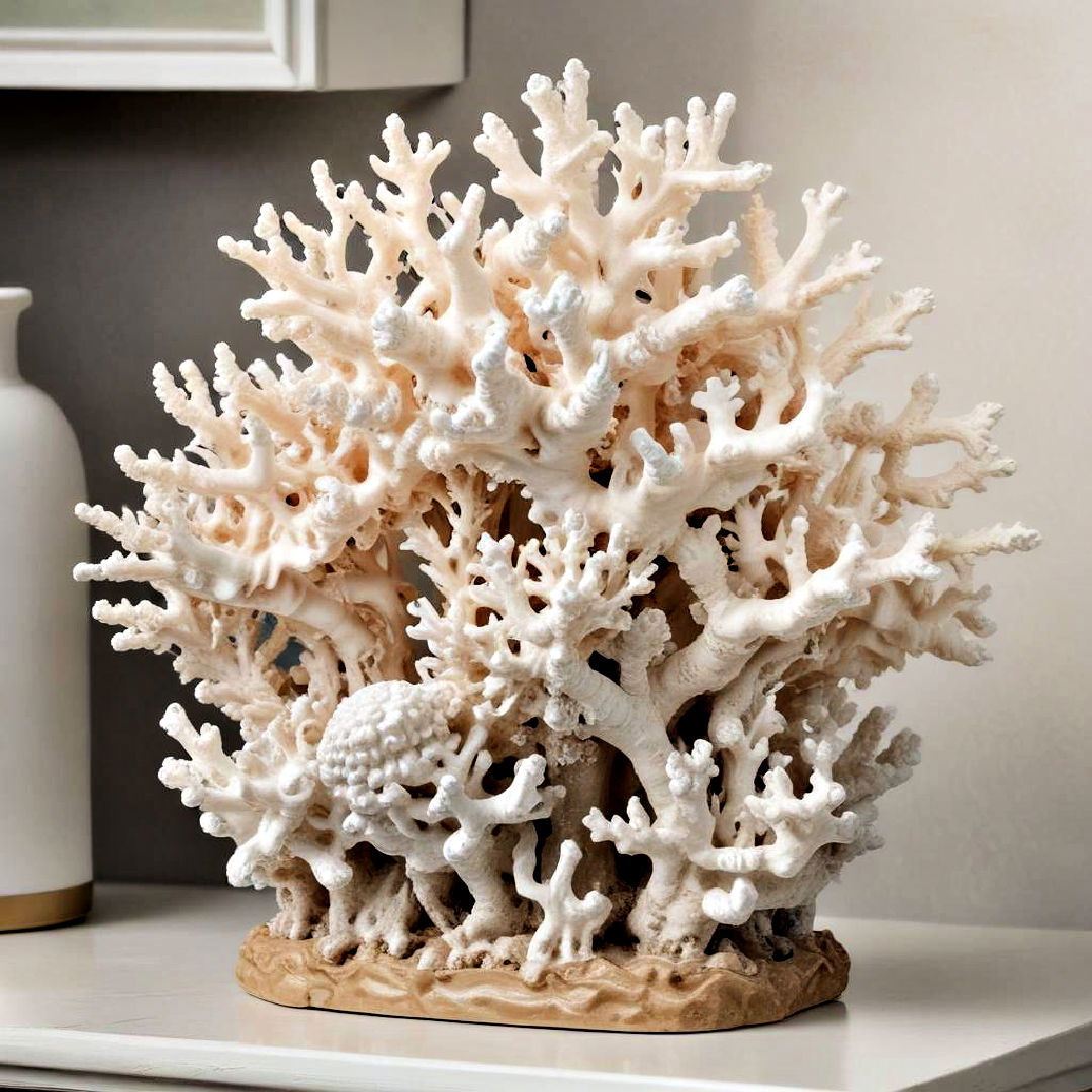 nautical decor with coral sculpture - 25 Nautical Decor Ideas