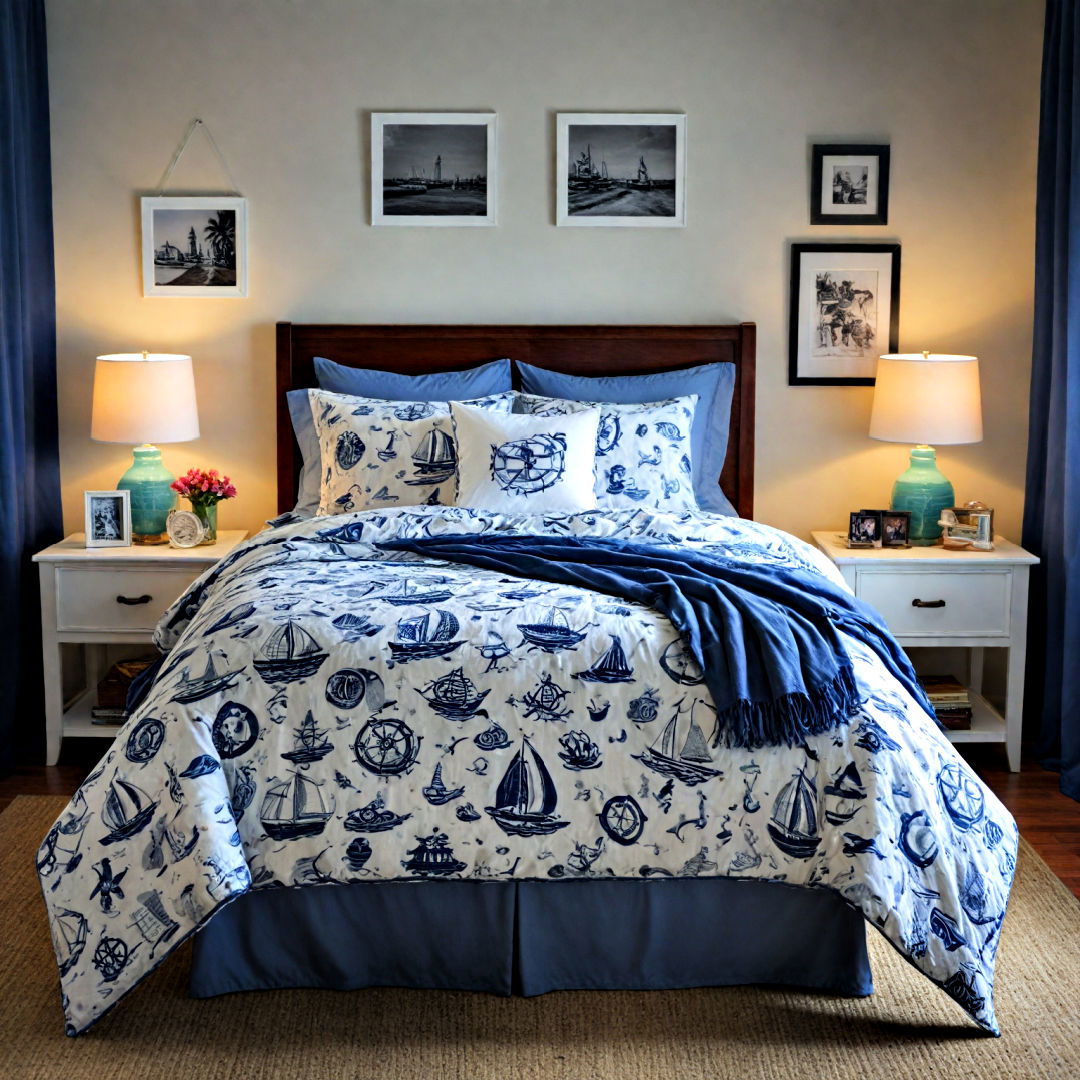 nautical themed bedding - 40 Teenage Girl Bedroom Ideas