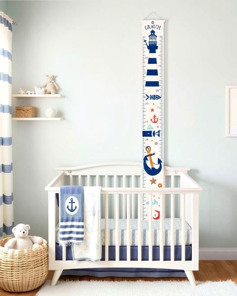 nautical themed growth chart ideas - 25 Nautical Nursery Ideas