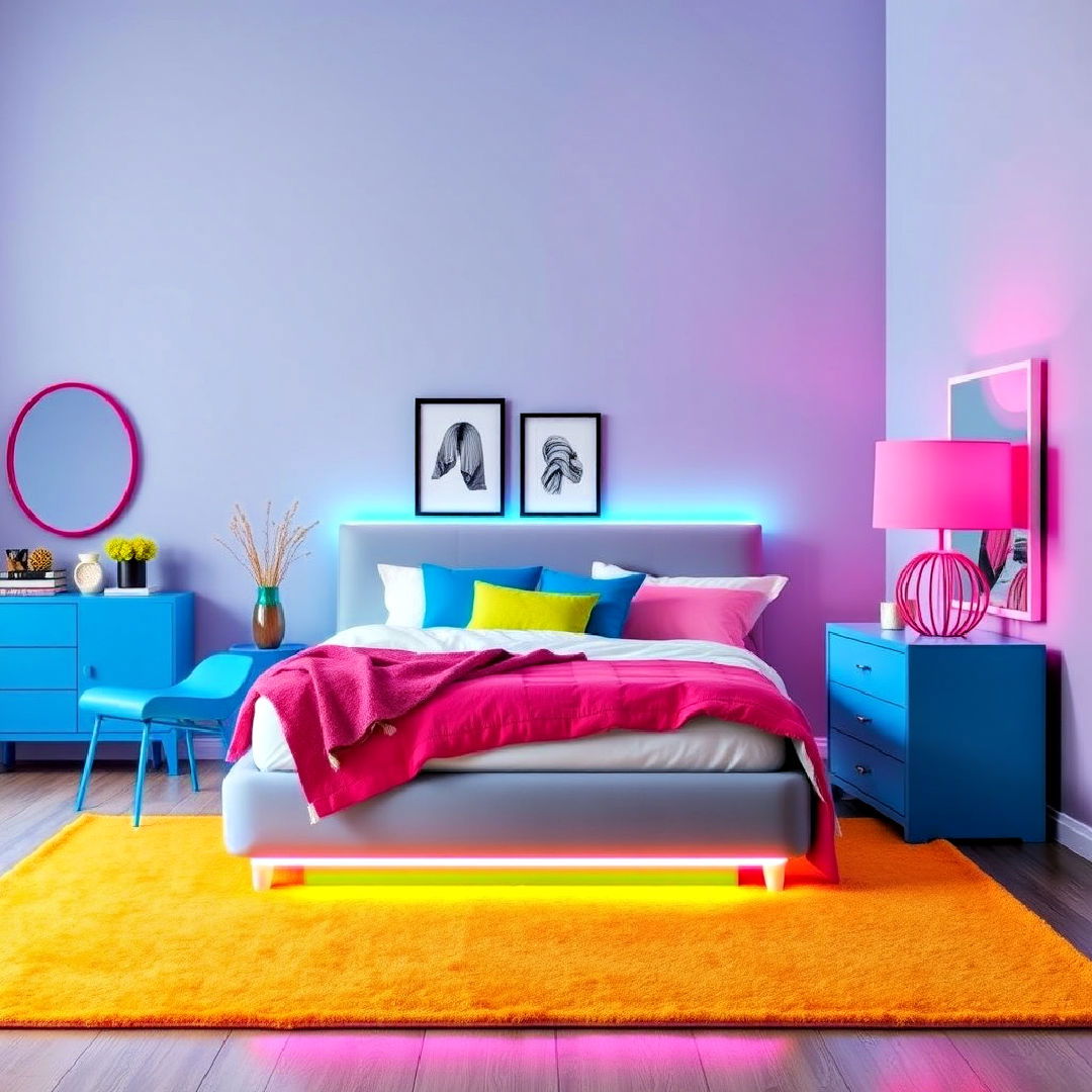 neon colored furniture for bedroom - 30 Neon Bedroom Ideas