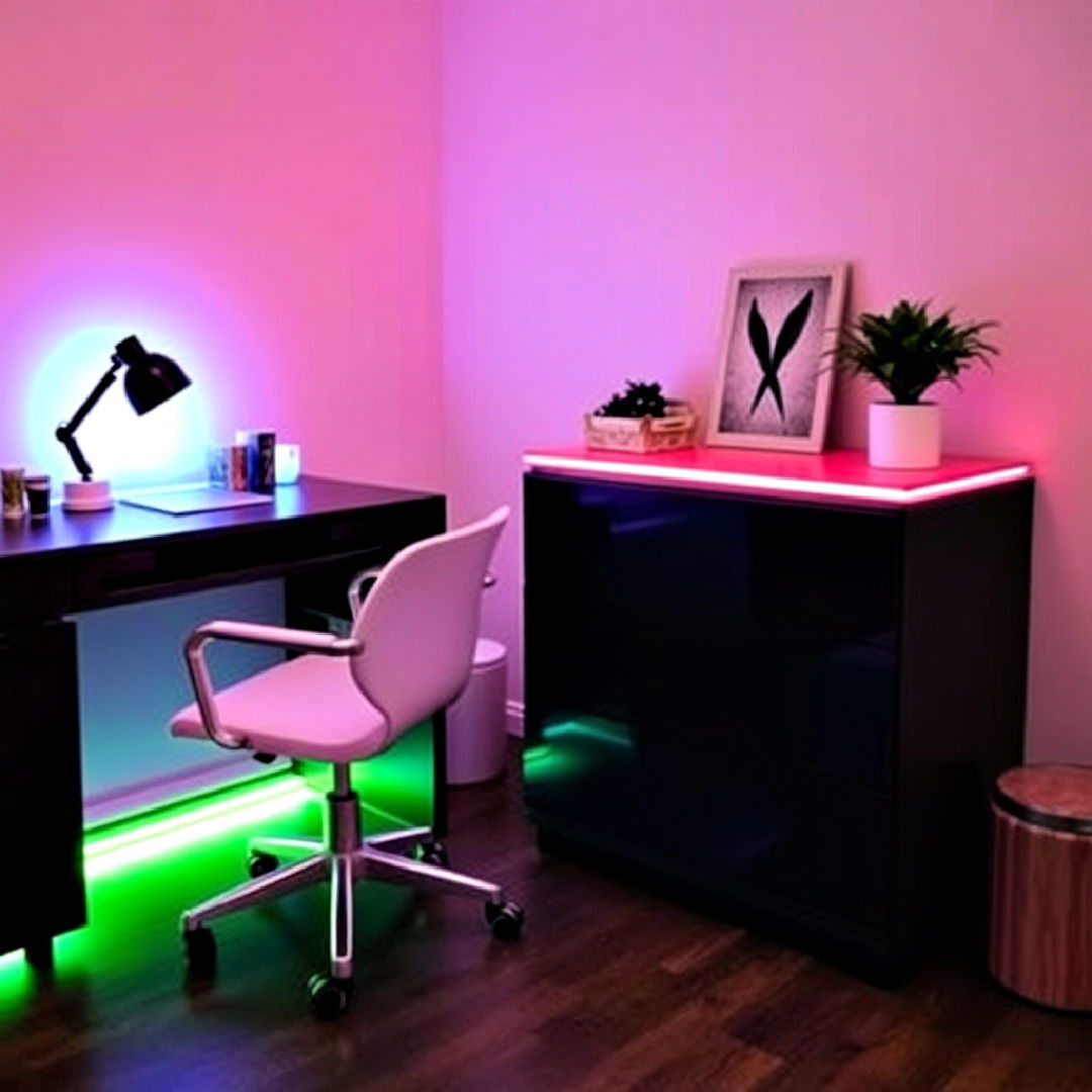 neon furniture accents for bedroom - 30 Neon Bedroom Ideas