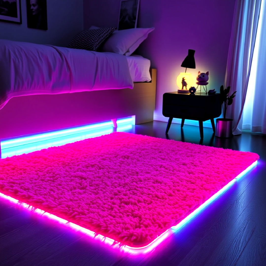 neon rug for neon bedroom - 30 Neon Bedroom Ideas