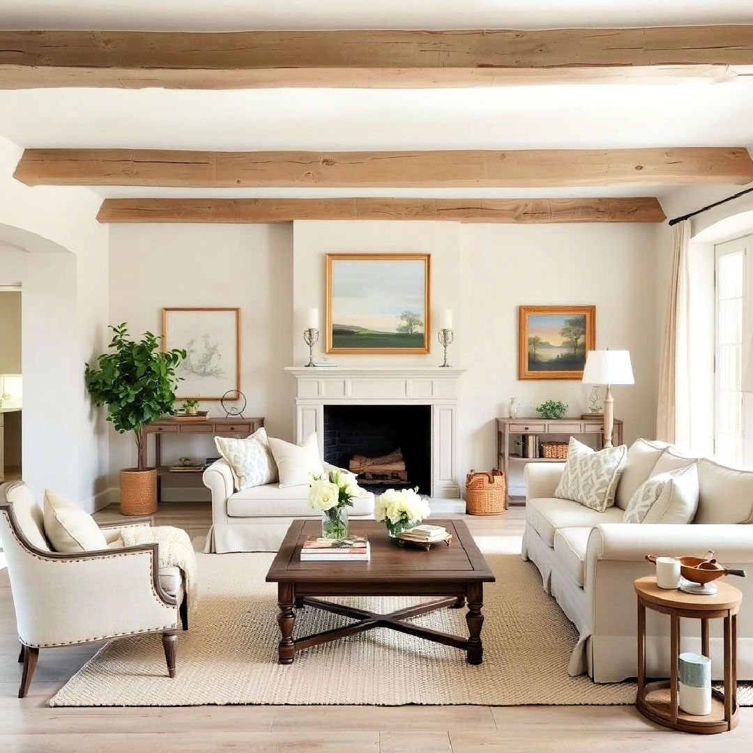 neutral color palettes for french country living room - 40 French Country Living Room Ideas