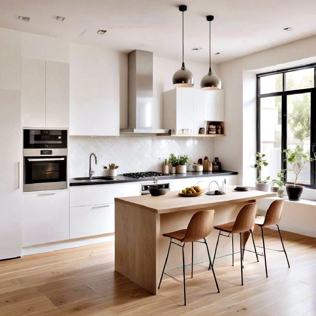neutral colors and minimal decor - 40 Small Kitchen Ideas