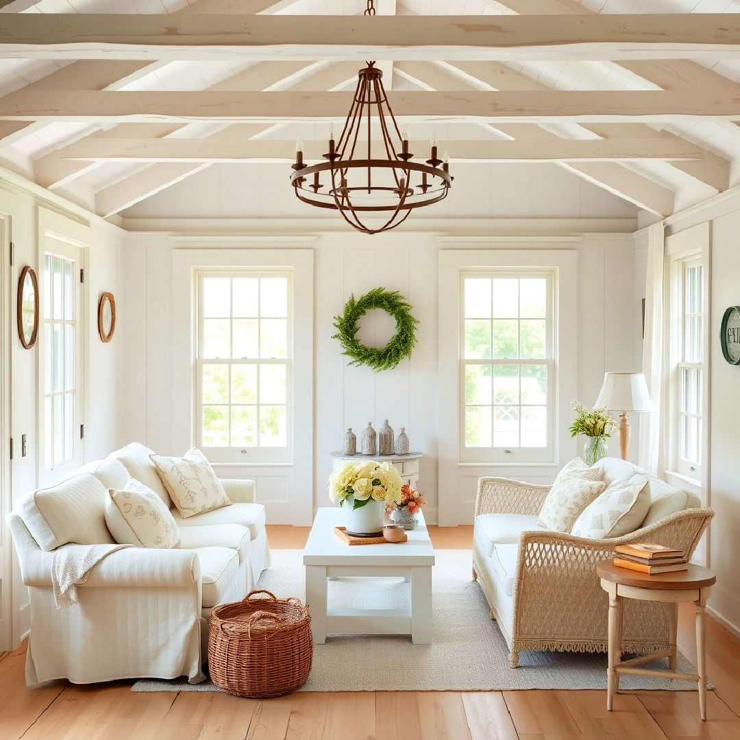neutral colors to create calming atmosphere - 30 Cottage Decorating Ideas