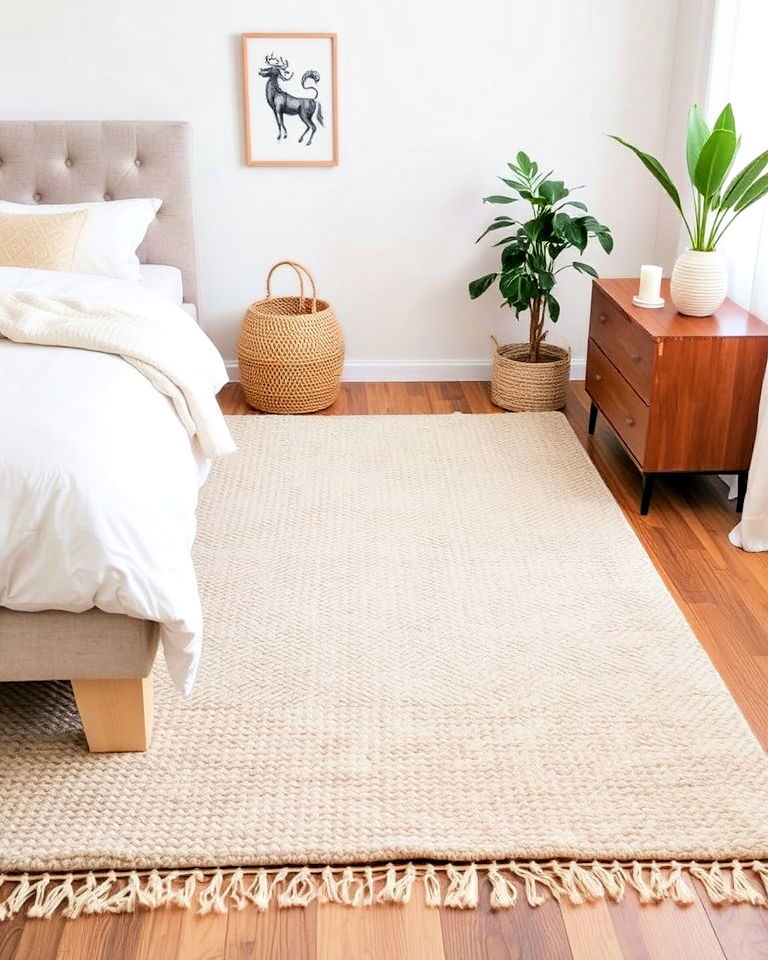 neutral toned rug for bedroom - 30 Bedroom Rug Ideas