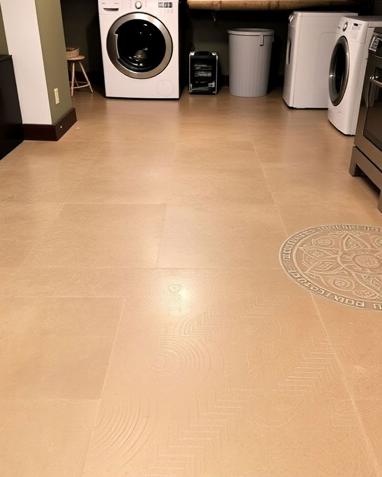 non slip textured concrete floor - 20 Concrete Basement Floor Ideas