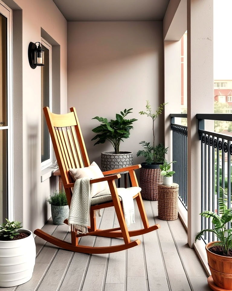 nostalgic rocking chairs - 25 Balcony Seating Ideas