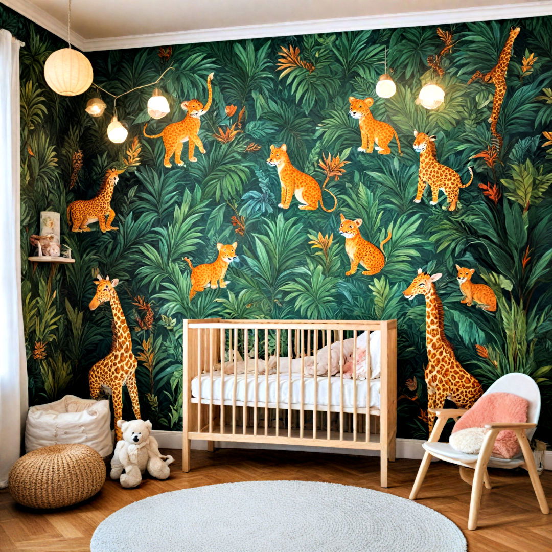 nursery idea with storybook jungle - 40 Nursery Ideas