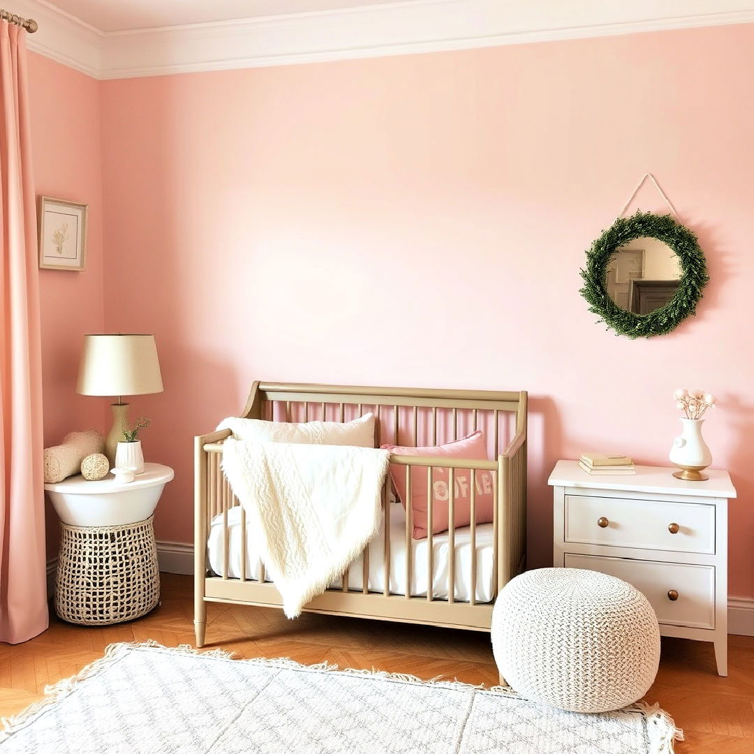 nursery with soft pink and beige color palettes - 40 Warm Color Palettes for Every Room in the House