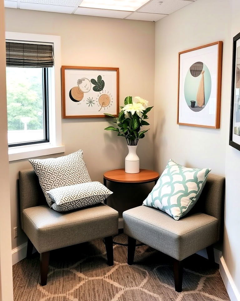 nursing pillows for seating area - 20 Lactation Room Ideas