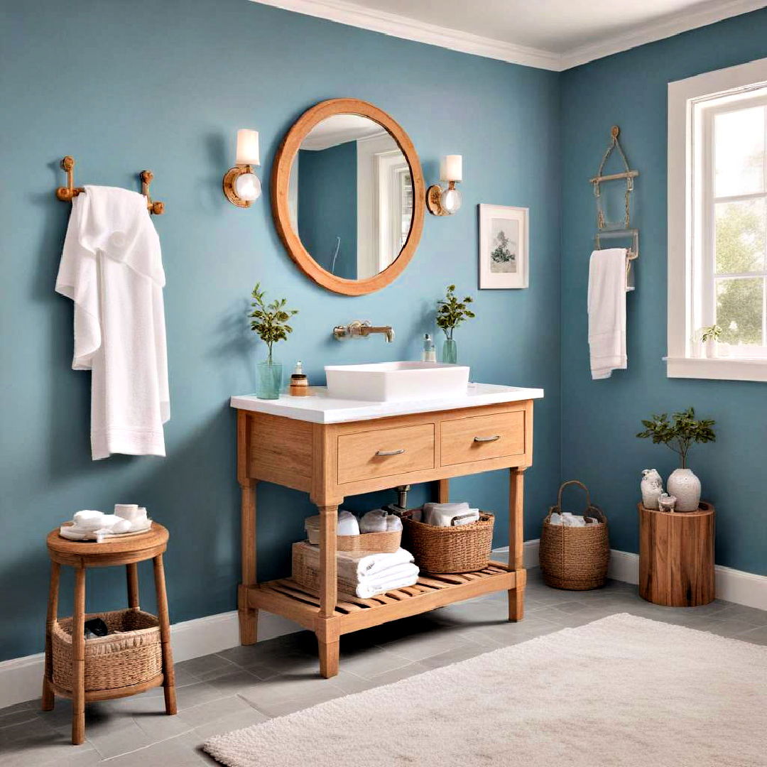 ocean blue paint for spa like ambiance - 40 Bathroom Paint Ideas