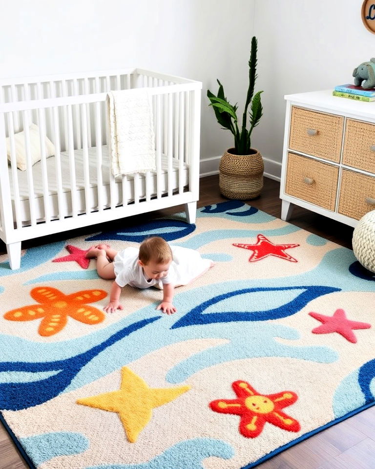 ocean theme rug for ocean themed nursery - 20 Ocean-themed Nursery Ideas
