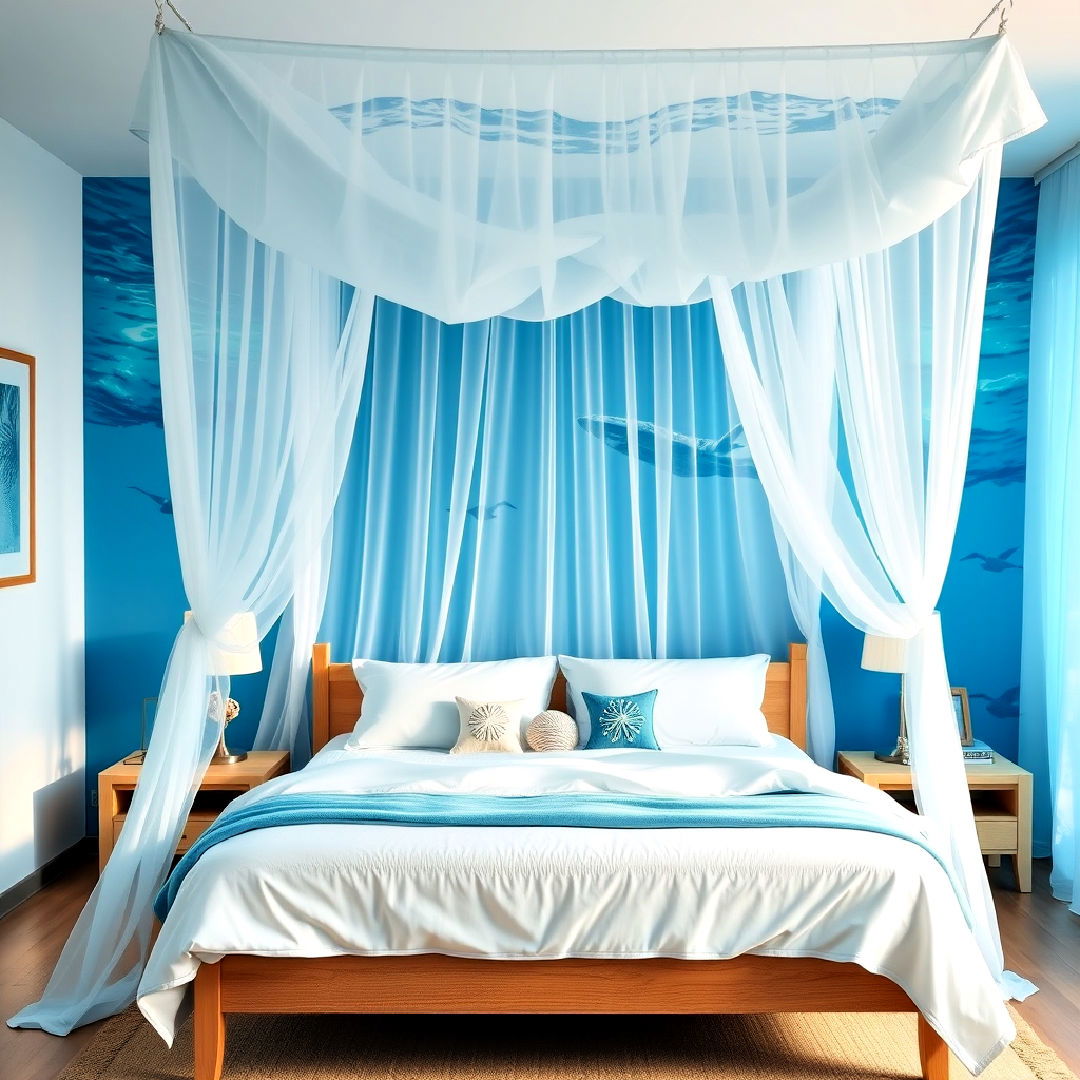 ocean themed bed canopy design - 40 Ocean-themed Bedroom Ideas