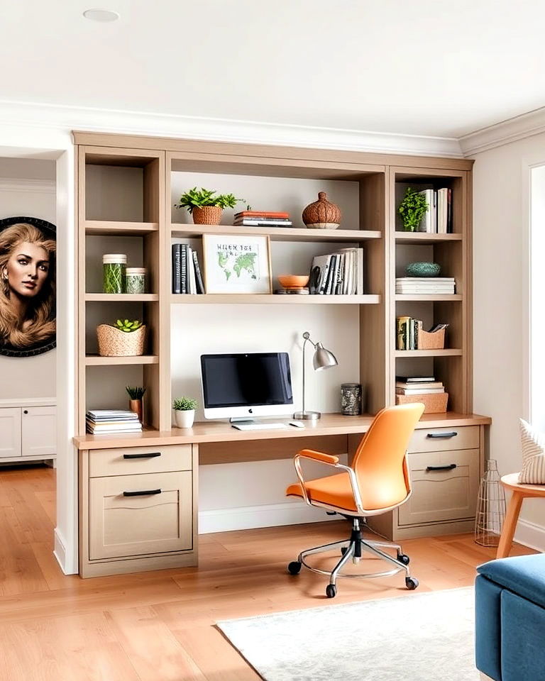 office half wall with built in storage - 30 Half Wall Ideas