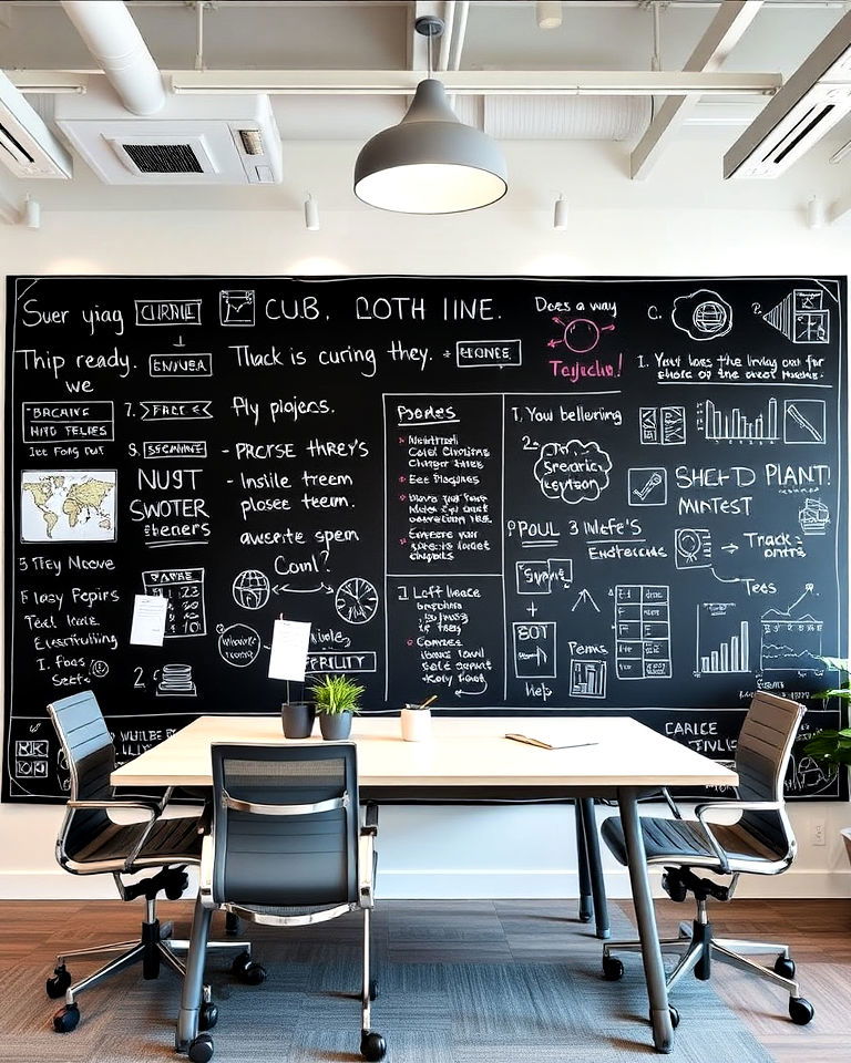 office with interactive chalkboard mural - 25 Office Wall Murals