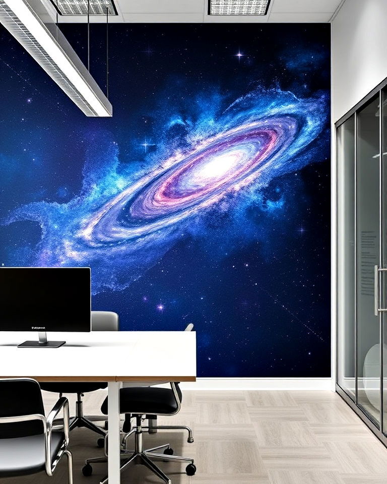 office with space themed mural - 25 Office Wall Murals