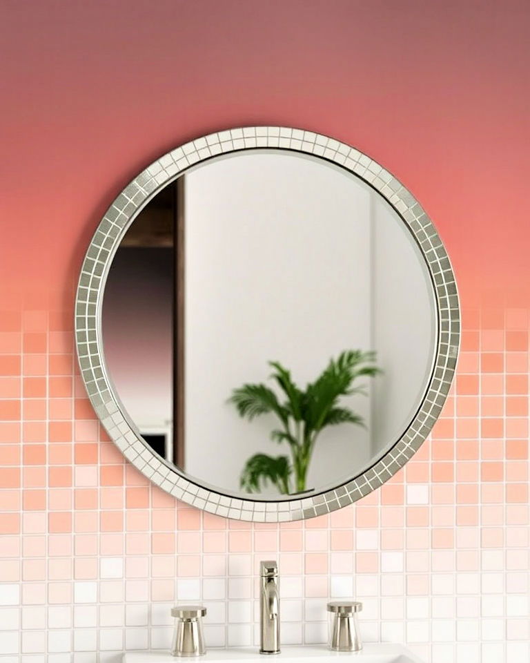 ombre mosaic mirror for gradient effect - 20 Mosaic Mirror Ideas