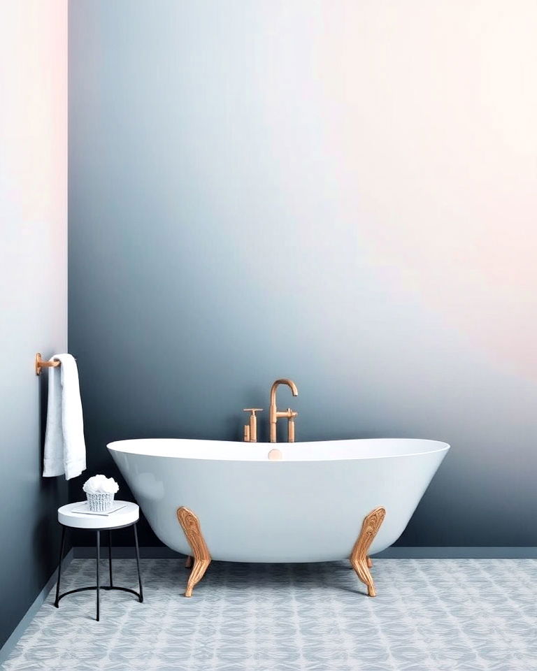 ombre wallpaper for bathroom to add depth - 30 Bathroom Wallpaper Ideas
