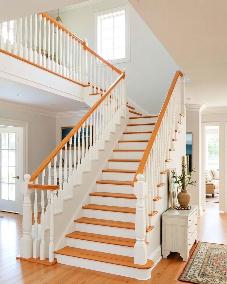 open and airy staircase design - 25 Hamptons Style House Interior Ideas