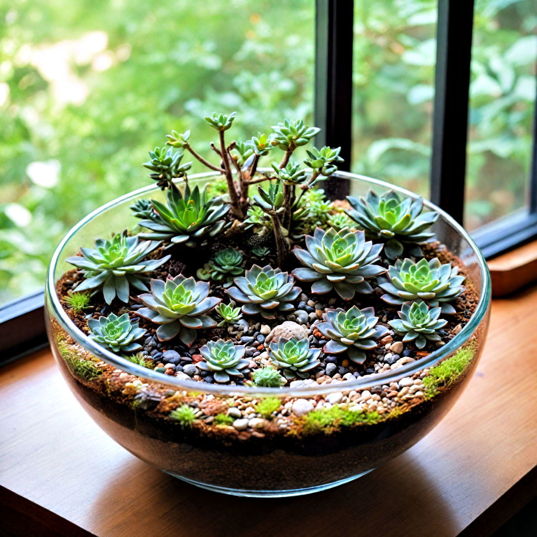 open bowl garden for cacti plant - 40 Terrarium Ideas
