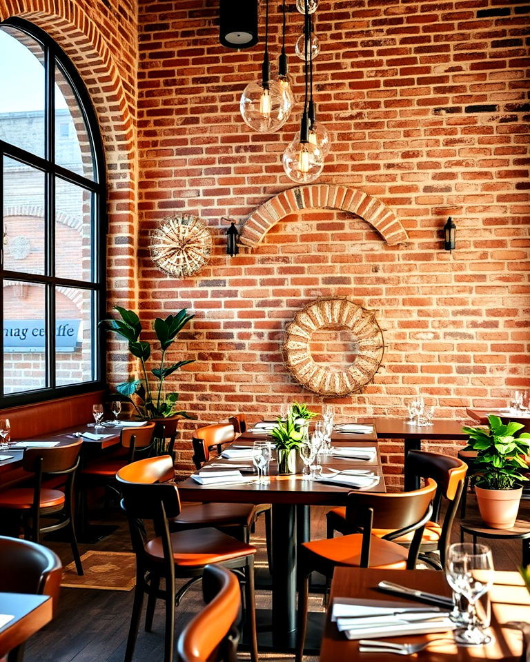 open brick walls for rustic elegance - 20 Italian Restaurant Decor Ideas