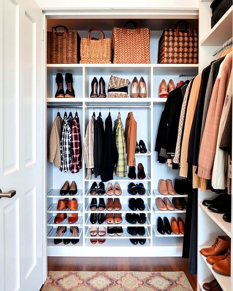 open closet with built in shoe racks - 30 Open Closet Ideas