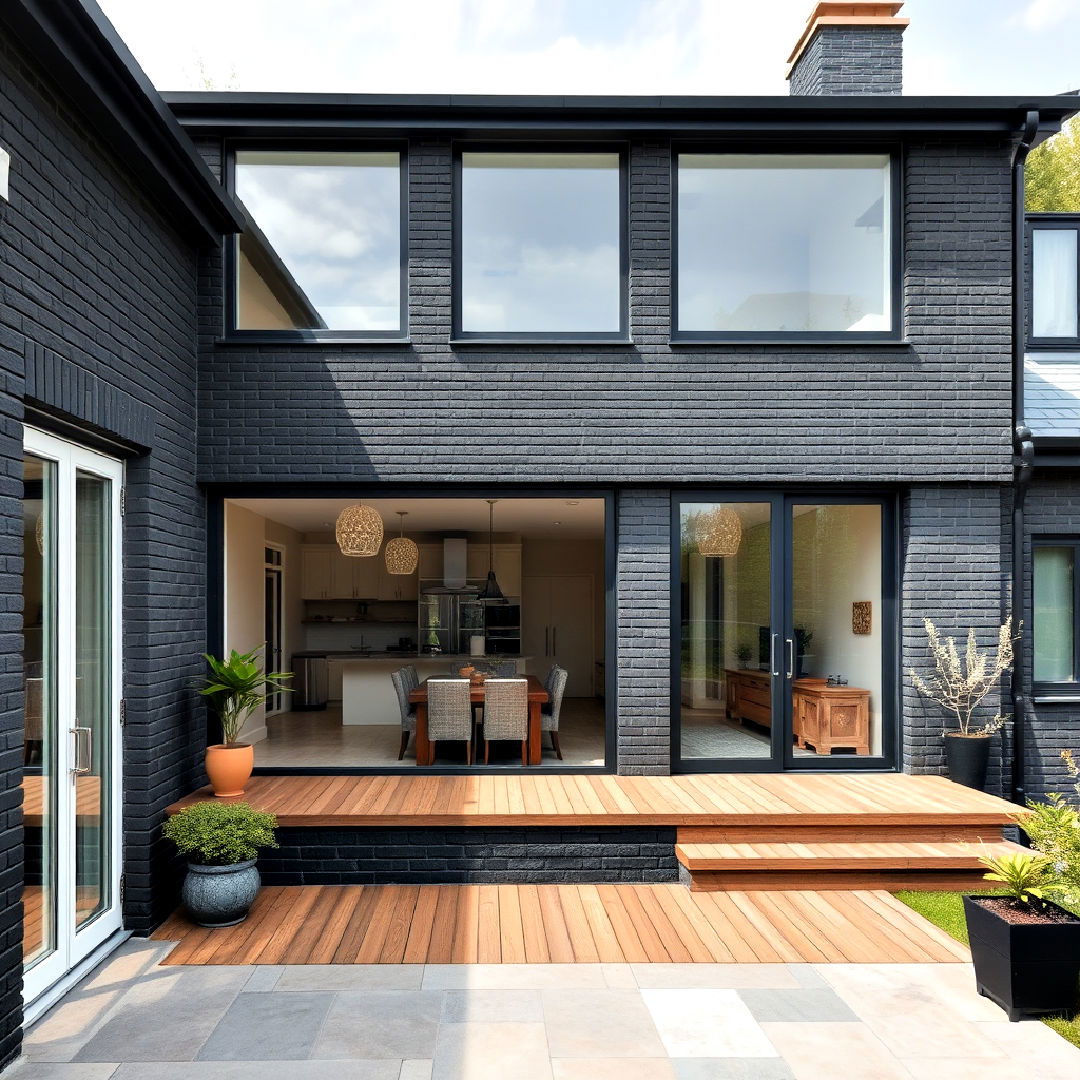 open concept black brick house exterior - 40 Black Brick House Exteriors