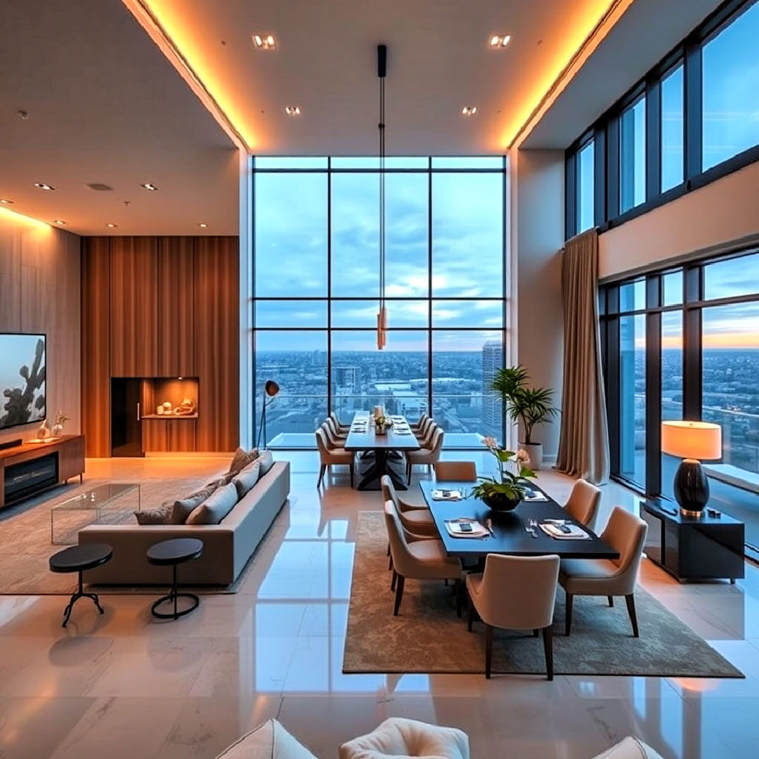 open concept layout for penthouse - 25 Penthouse Design Ideas
