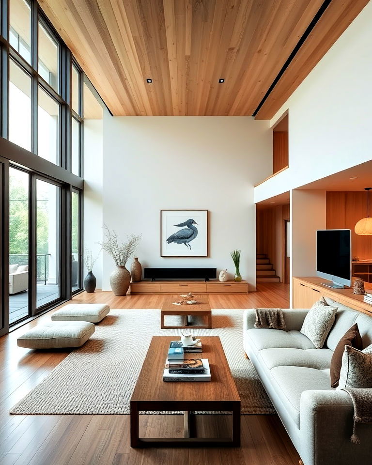 open floor plan ideas - 25 Japanese Style Living Room Ideas