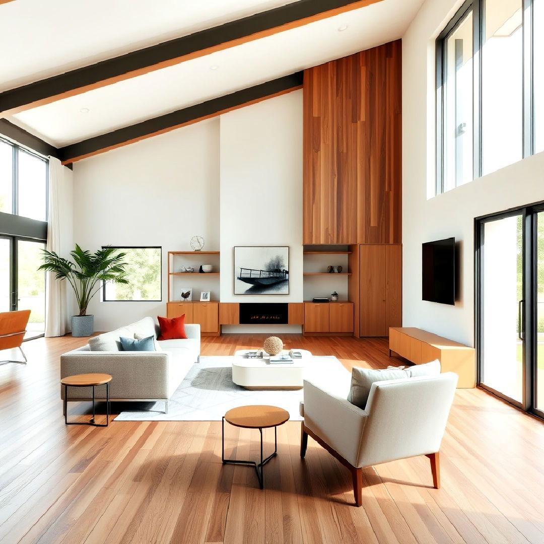 open floor plan with minimalistic furniture - 25 Organic Modern Living Room Design Ideas