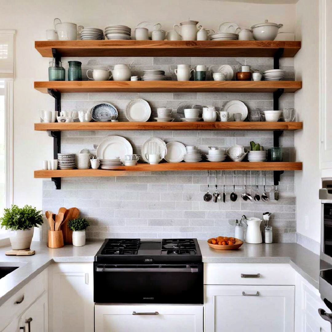 open shelving for kitchen decor - 40 Kitchen Decor Ideas