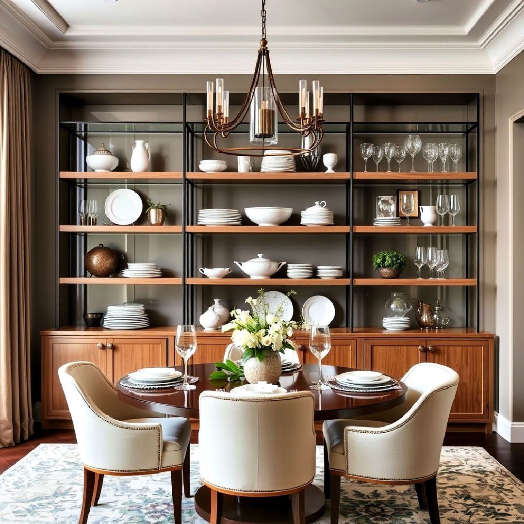 open shelving for luxury dining room - 40 Luxury Dining Room Ideas